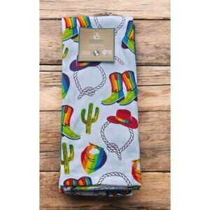 New Blue Set 3 Cowboy Lasso Rainbow Gay Pride Thick Soft Kitchen Towels Set